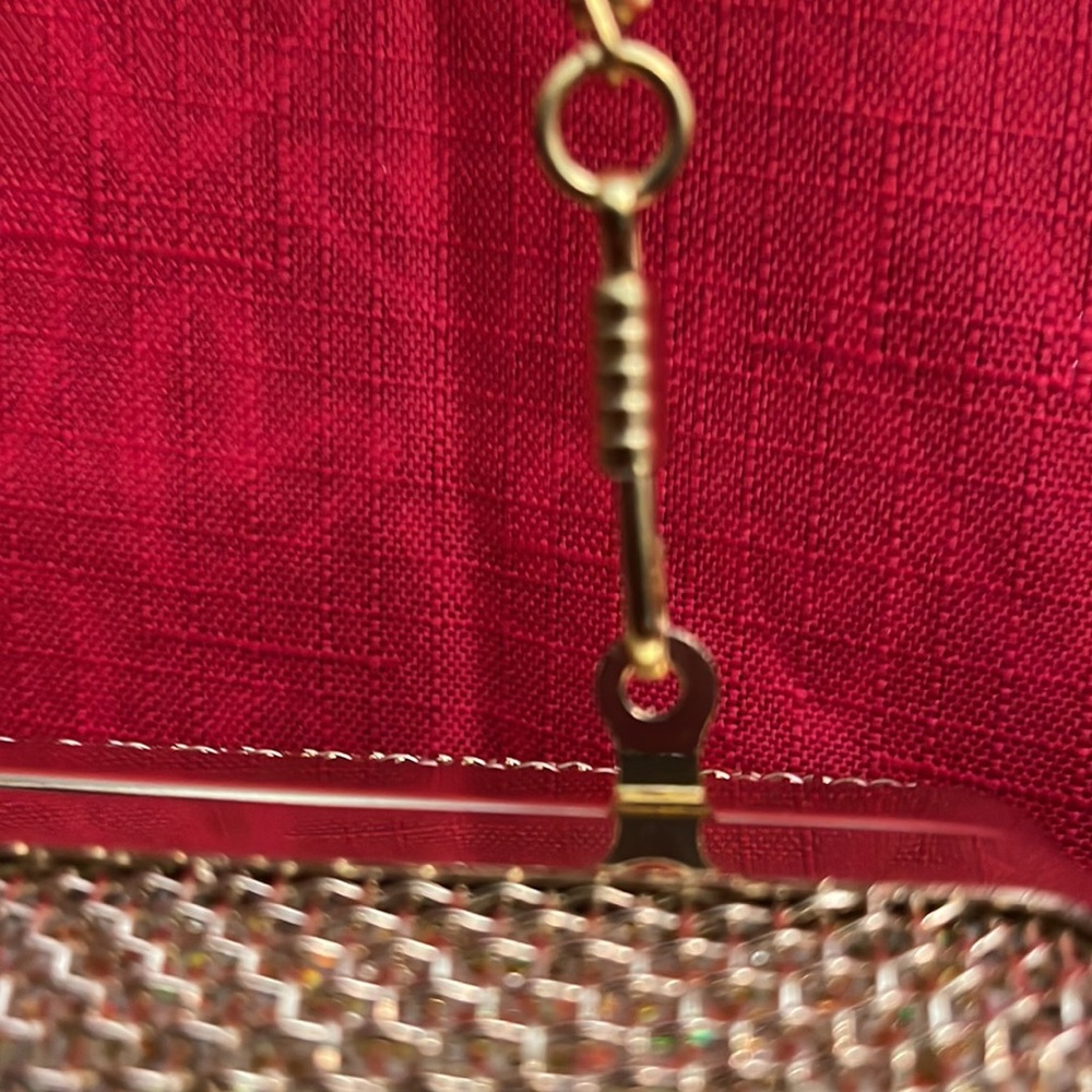 Women’s Gorgeous Gold Purse with white sparkle Tiny Stones Embedded. NWOT - Picture 4 of 14
